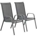 Fauteuil jardin textilne cordoba - phoenix - gris fonc - lot de 2