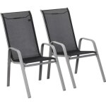 Fauteuil jardin textilne  cordoba  - phoenix - noir - lot de 2