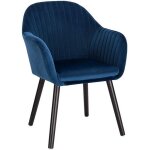 Fauteuil lounge - non spcifi - chaise de salle  manger - velours bleu - cadre en mtal - confort ergonomiqu ...