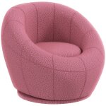 Fauteuil lounge pivotant - rose - polyester - 60x56x48 cm - 360� - supporte 120 kg