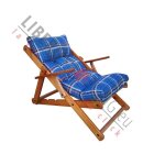 Fauteuil lounge - relax - 3 positions - pliant - turquoise - bois