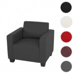 Fauteuil - lyon - simili - cuir - noir - design moderne - 1 place - intrieur