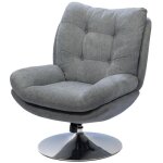 Fauteuil magnum gris clair chrome - amadeus