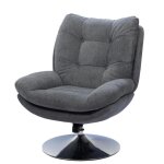 Fauteuil magnum gris fonc� chrome - amadeus