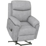 Homcom - fauteuil releveur lectrique - tissu polyester au toucher lin - 83x89x102cm - gris