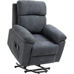 Homcom - fauteuil releveur lectrique - polyester au toucher lin - 89x99x103cm - gris