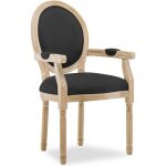 Fauteuil médaillon louis xvi tissu noir Fauteuil médaillon louis xvi tissu noir