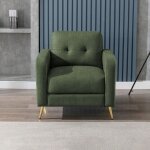 Fauteuil en microfibre kaki - glimar