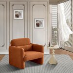 Fauteuil  oreilles - wahson - orange - tissu teddy - chaise longue - design moderne