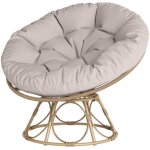 Fauteuil papasan - rotin pe - 360� pivotant - diam�tre 90 cm - gris clair
