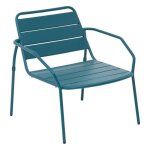 Fauteuil de salon de jardin phuket bleu canard en acier traité en epoxy - hespéride Fauteuil de salon de jardin phuket bleu canard en acier traité en epoxy - hespéride
