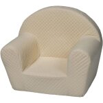 Fauteuil piqu� pour enfant cr�me - velinda - 2420310 - confortable et l�ger