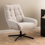 Fauteuil pivotant 73x82x88 cm en tissu bouclette beige