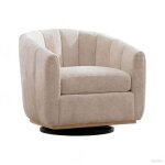 Fauteuil pivotant coquille pour salon - fauteuil tv - fauteuil rembourr� - rayure - en chenille et bois ...