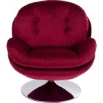 Fauteuil pivotant cosy velours rouge kare design