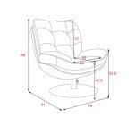 Fauteuil pivotant magnum moutarde pied noir