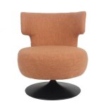 Fauteuil pivotant metro en tissu lin orange cuivre - livin24 - relaxation - 1 place