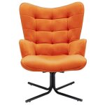 Fauteuil pivotant oscar velours orange kare design