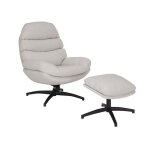 Fauteuil pivotant palma - livin24 - tissu lin blanc cass� - relaxation - scandinave moderne