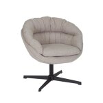 Fauteuil pivotant porto - livin24 - tissu lin taupe - style scandinave et moderne