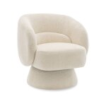 Fauteuil pivotant en tissu bouclette franklin - 74 x 75 x 75 cm - beige