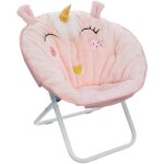 Fauteuil pliant - atmosphera - licorne rose clair - tissu - 1 place - design contemporain