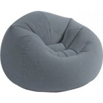 Fauteuil poire - pouf enfant - gris velours - intrieur design tissu plastique rsine