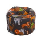 Fauteuil pouf - afrique - pouf poire rond imprim� - 45 cm hauteur - 65 cm largeur - enfant