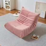 Fauteuil pouf paresseux - confortable - rose - mousse - peluche - 1 place