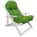 Fauteuil relax - tahiti - 3 positions - laqu� blanc - pliant - bois massif