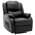 Fauteuil relax - dreammespace - chaise longue manuelle - cuir pu - noir - 1 place
