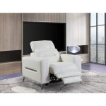 Fauteuil relax �lectrique en cuir doa - blanc