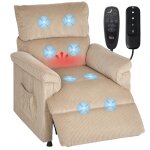 Fauteuil relax �lectrique - homcom - massant et chauffant - moteur ultra - silencieux port usb - velours ...