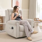 Fauteuil relax �lectrique massant et chauffant avec dossier et repose - pieds r�glable manuellement poche ...
