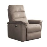 Fauteuil relax �lectrique en tissu polyester gris - rhoday