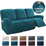Housse de fauteuil relax en velours extensible housse de canap 3 places douce et protectrice fauteuil ...