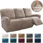 Housse de fauteuil relax en velours extensible chameau housse de canap relax 3 places protge - fauteuil ...