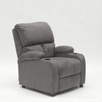 Fauteuil relax inclinable avec repose - pieds en microfibre de velours lucrezia couleur: gris