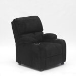 Fauteuil relax inclinable avec repose - pieds en microfibre de velours lucrezia couleur: noir