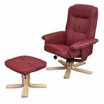 Fauteuil relax - m56 - simili - cuir - bordeaux - sige pivotant 360 - dossier inclinable