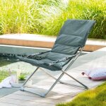 Fauteuil relax de jardin milos vert jade en acier trait poxy - hespride