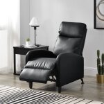 Fauteuil relaxant bregenz inclinable et repose - pieds similicuir noir