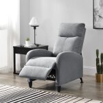 Fauteuil relaxant bregenz inclinable et repose - pieds textile gris clair