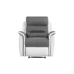 Fauteuil de relaxation 1 place relaxxo lon - microfibre et simili - blanc et gris