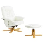 Fauteuil de relaxation charly avec repose - pieds siège pivotant dossier inclinable en synthétique blanc ... Fauteuil de relaxation charly avec repose - pieds siège pivotant dossier inclinable en synthétique blanc ...