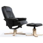 Fauteuil de relaxation charly avec repose - pieds / pouf sige pivotant dossier inclinable assise rembourre ...
