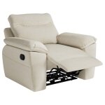 Fauteuil de relaxation manuel ross en tissu - beige - l101 x p100 x h102cm - loungitude