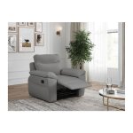 Fauteuil de relaxation manuel ross en tissu - gris - l101 x p100 x h102cm - loungitude