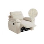 Fauteuil de relaxation manuel ross en tissu textur 3d - beige