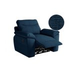 Fauteuil de relaxation manuel ross en tissu textur 3d - bleu fonc